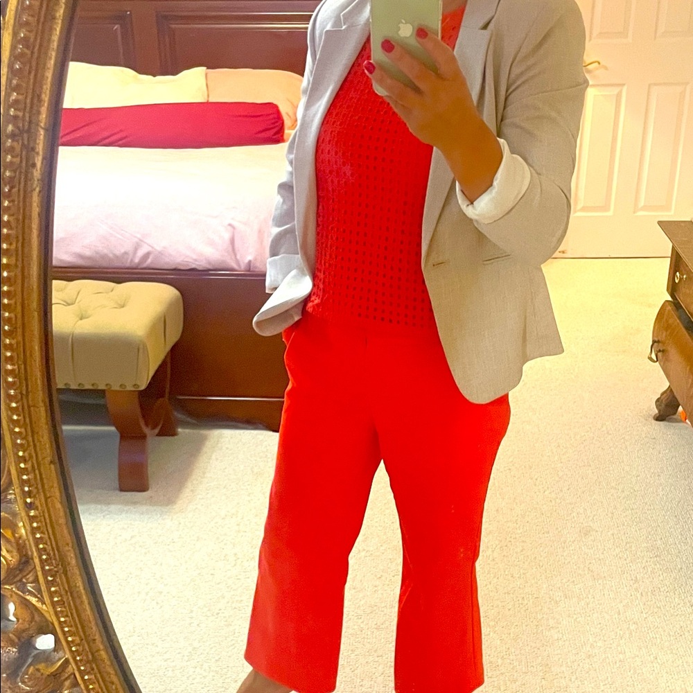 H&M Gray Blazer with Red Accents
